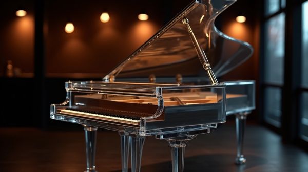 Un piano haut de gamme en plexiglas pour une sonorité unique