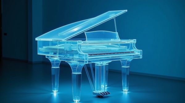 Un piano haut de gamme en plexiglas pour une sonorité unique